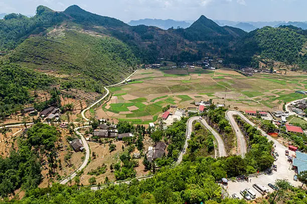 Amazing mountain landscape in Dong Van karst plateau global geological park, Hagiang, Vietnam
