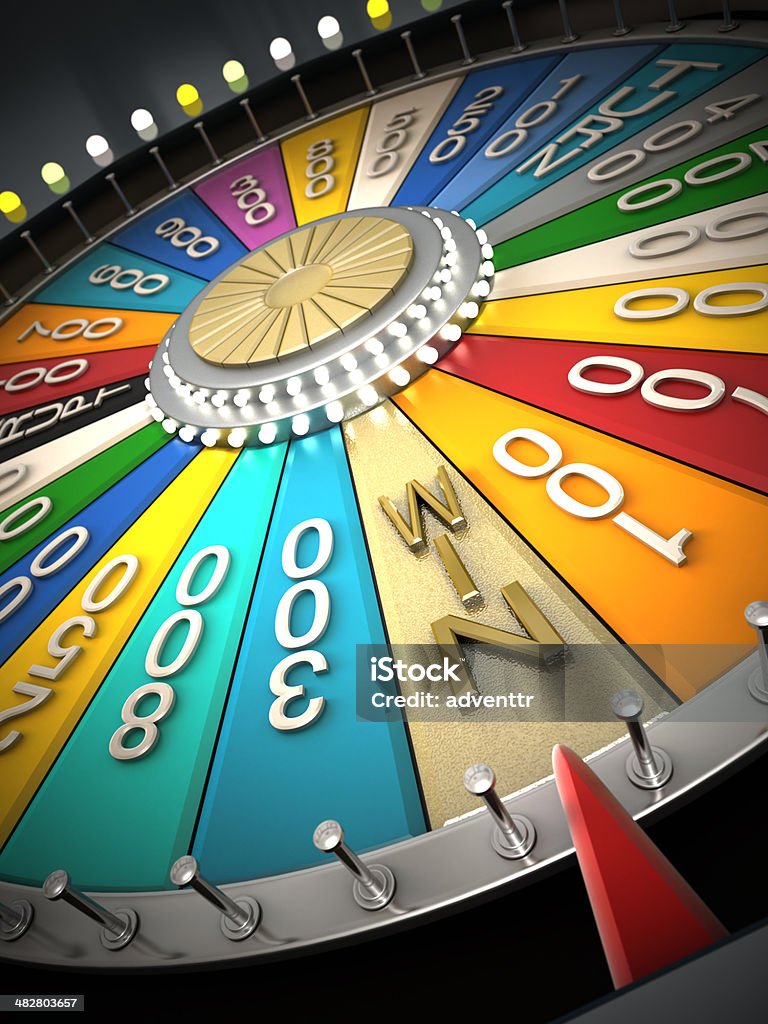 Prize wheel Prize wheel with "win" slice selected. Wheel Stock Photo