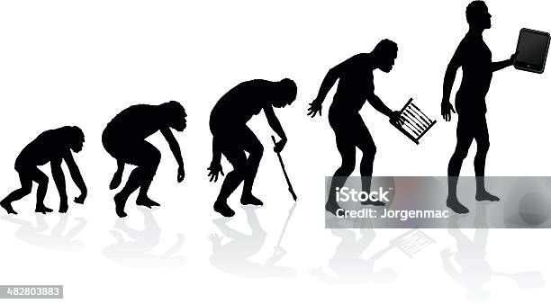 Human Tech Devolution Images Evolution Of Man And Technology Stock Illustration - Download Image Now ...