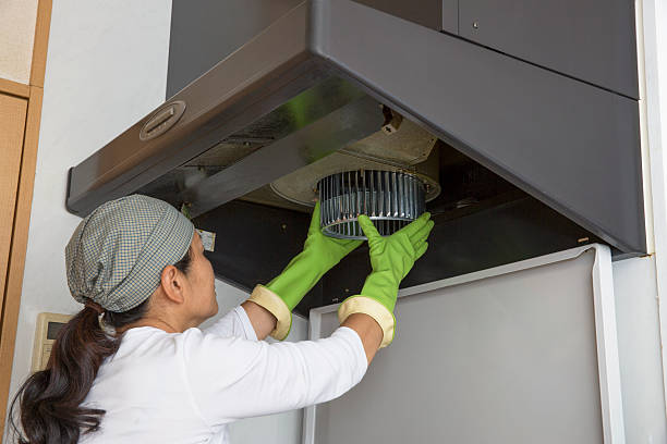 Ventilation fan cleaning stock photo