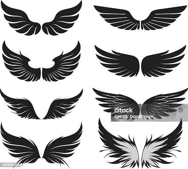 Wings Set Stock Illustration - Download Image Now - Animal Wing, Bird, Vector