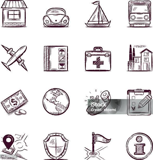 Insurance Stock Illustration - Download Image Now - Sketch, Icon Symbol, Shield