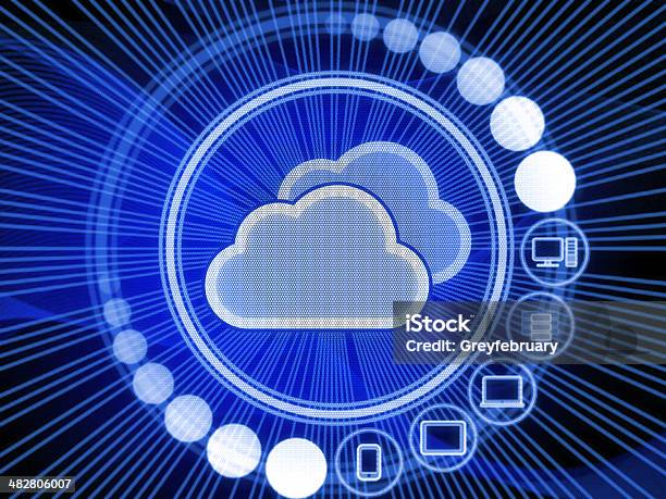 Tecnologia De Nuvem - Fotografias de stock e mais imagens de Ciência - Ciência, Abstrato, Azul