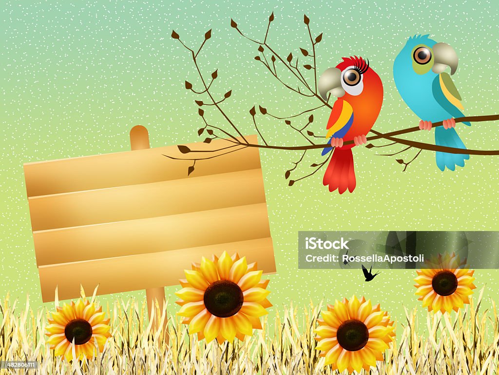 Parrots Illustration of parrots Animal Body Part stock illustration