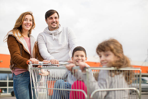 istock Family going to supermarket. 482806425