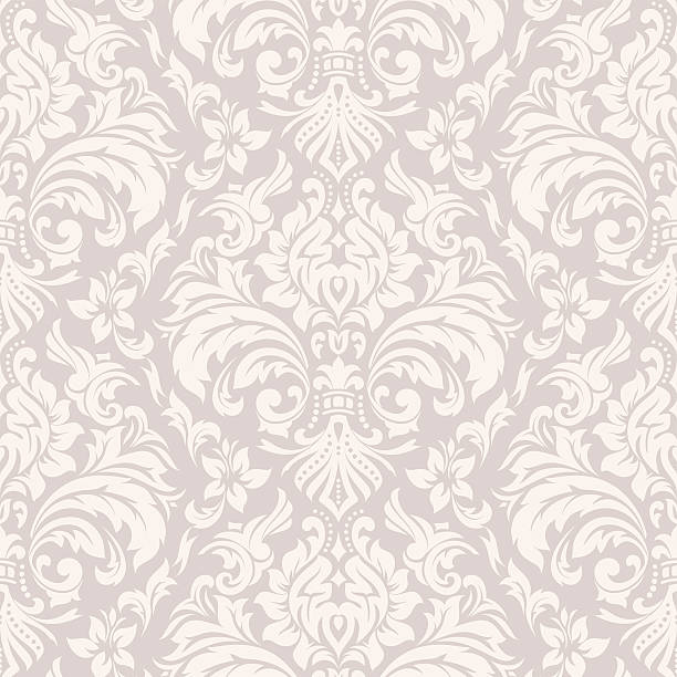 Damask Wallpaper Pattern Damask Wallpaper Pattern illustration. All elements are separate. No transparent and mesh layer. Hi-Res jpeg included. Very hight detailed.  baroque style stock illustrations