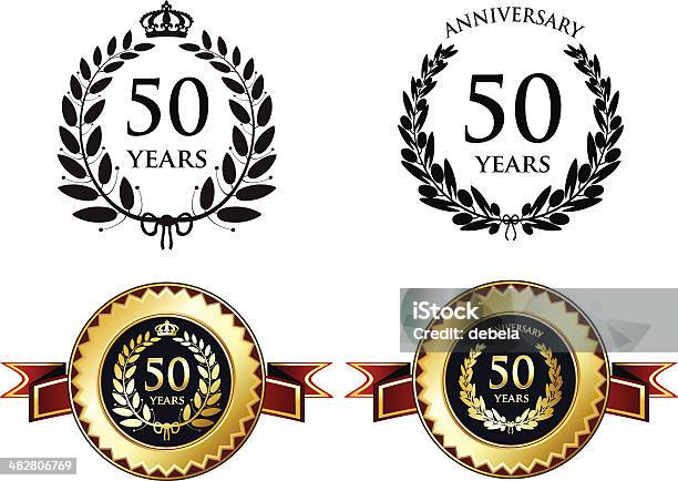 50 Jahre Jubiläum Stock Vektor Art und mehr Bilder von 50-54 Jahre - 50-54 Jahre, Feiern, 45-49 Jahre