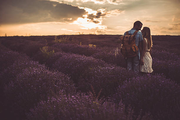 istock Couple at the lavender field 482817572