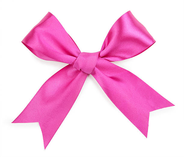 istock Pink bow ribbon isolated on white background. 482819118