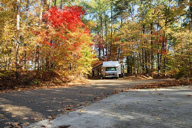 istock RV Motorhome in autumn campground 482819482