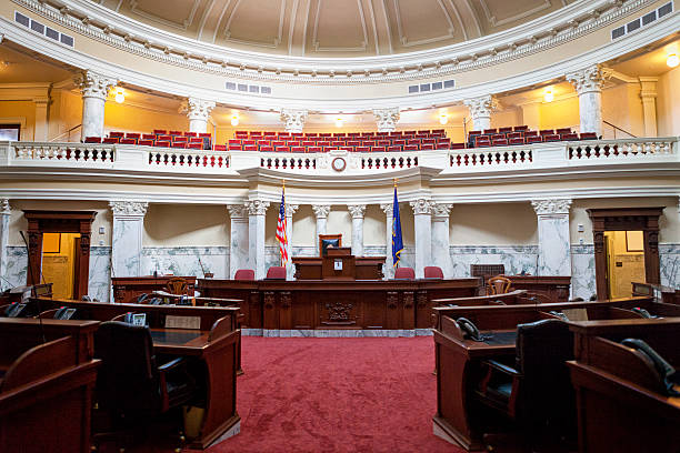 senado câmara do capitólio do estado de idaho - idaho state capitol imagens e fotografias de stock