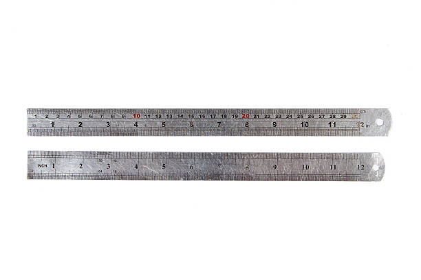istock Carpenter's metal ruler isolated on  white 482823872