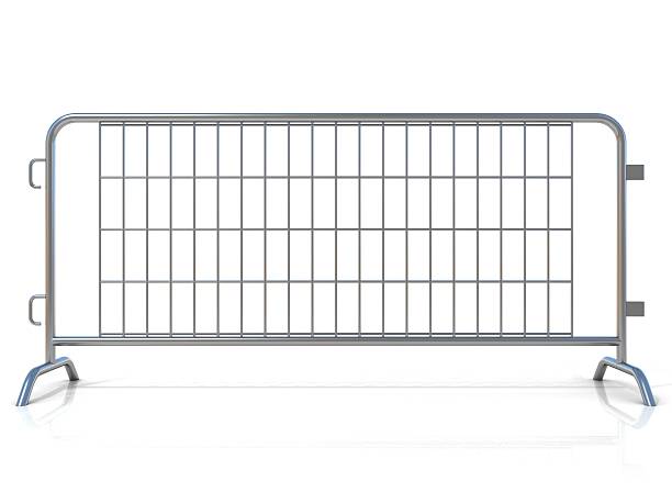 istock Steel barricades, Front view 482832366