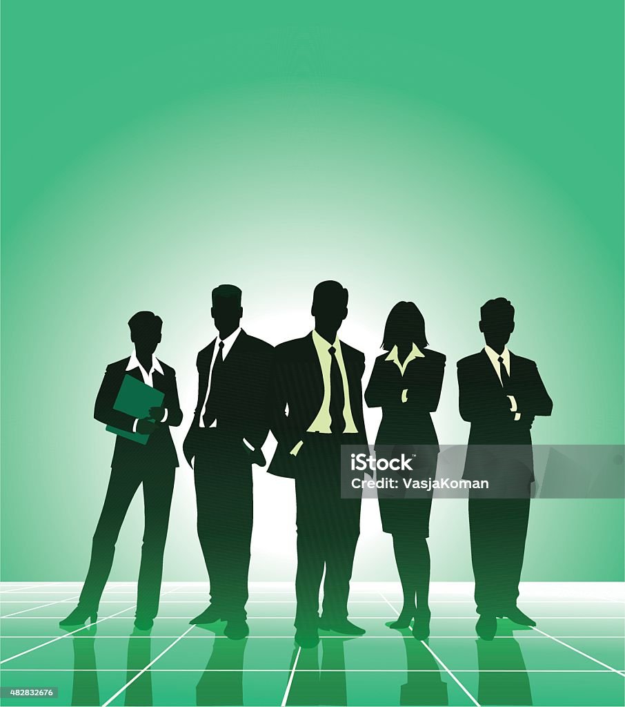 United Business Team - Businessmen and Businesswomen All images are placed on separate layers. They can be removed or altered if you need to. Some gradients were used. No transparencies.  In Silhouette stock vector
