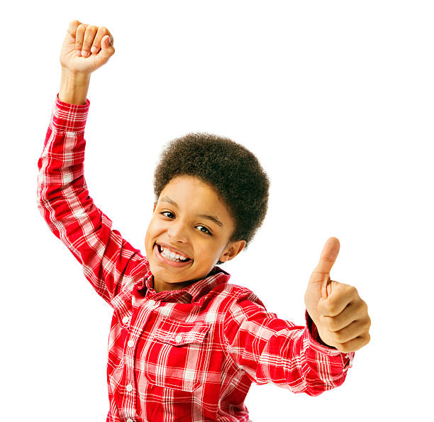 istock Happy African American school boy 482834035