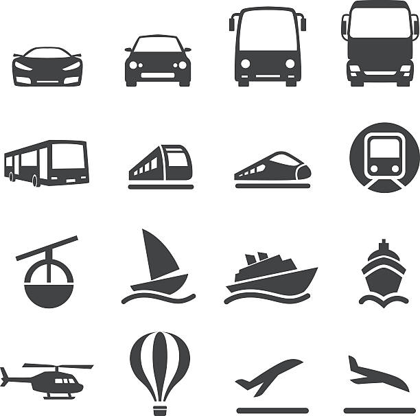 тип транспорта icons set 2-acme series - public transportation isolated mode of transport land vehicle stock illustrations