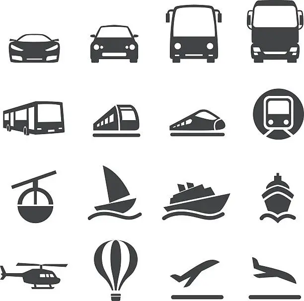 Vector illustration of Mode of Transport Icons Set 2-Acme Series