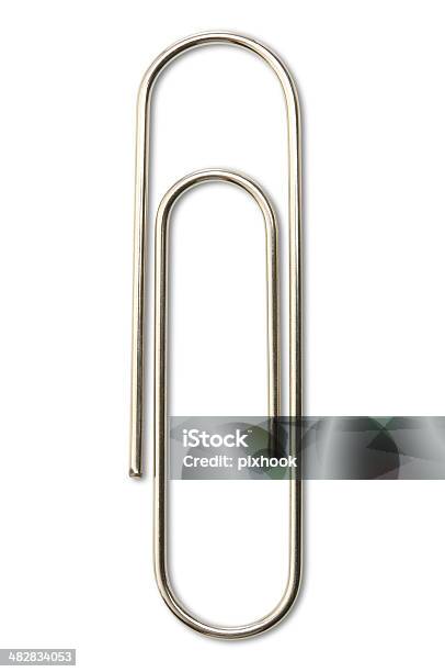 Paper Clip With Path Stock Photo - Download Image Now - Paper Clip, Cut Out, White Background