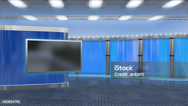 Television Studio Stock Photo - Download Image Now - Studio - Workplace, Studio Shot, Television Set