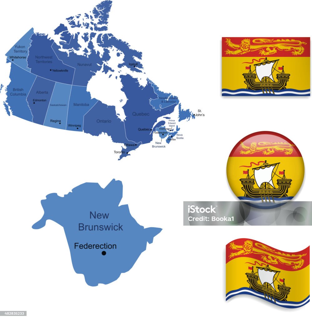 Nowy Brunswick Prowincja zestaw - Grafika wektorowa royalty-free (Flaga)