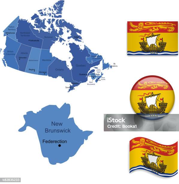Nowy Brunswick Prowincja Zestaw - Stockowe grafiki wektorowe i więcej obrazów Flaga - Flaga, Nowy Brunszwik - Kanada, Ameryka Północna