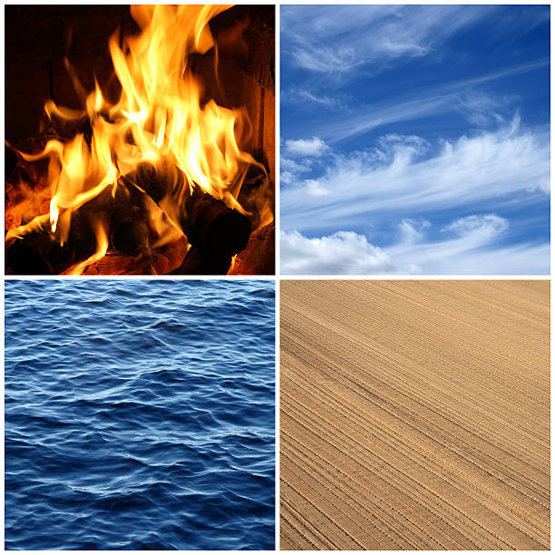 Fire, water, air, earth. Four elements. Four elements of nature. Fire, water, air and earth. the four elements stock pictures, royalty-free photos & images