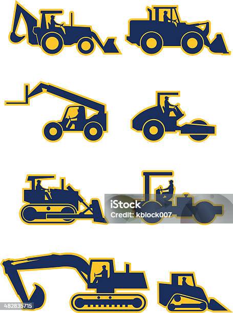 Vetores de Equipamento Pesados e mais imagens de Buldôzer - Buldôzer, Vector, Adulto