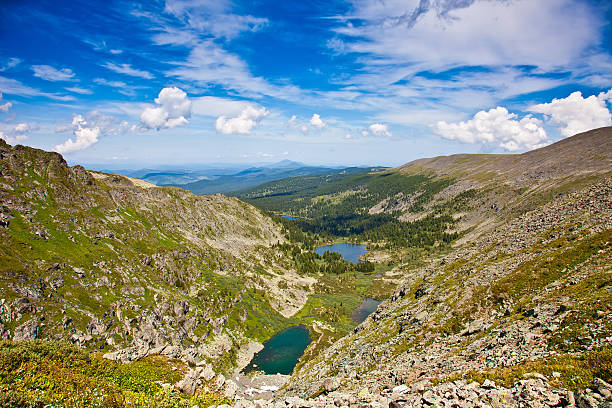 istock Beautiful mountain view with small lakesand forest 482836523