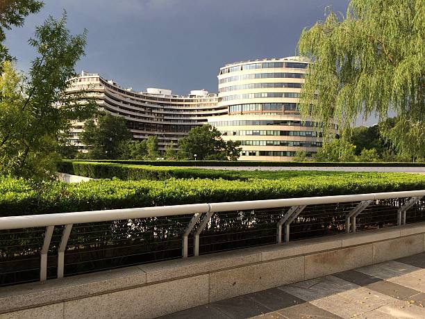 Watergate Complex from Kennedy Center 1 Watergate Complex seen from the Kennedy Center with an approaching storm. hotel watergate stock pictures, royalty-free photos & images