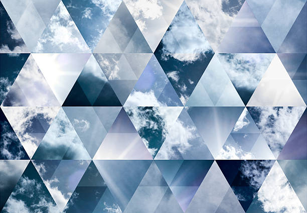 istock Abstract triangle shaped background: Sky with sun flare and clouds 482837316