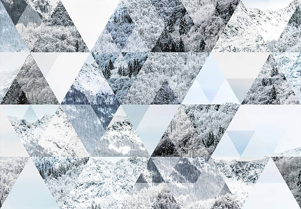 istock Abstract triangle shaped background: Italian Alps snow winter scene 482837322