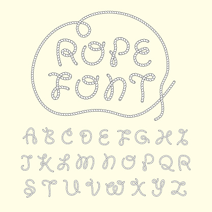 Powerpoint Rope Font Creative Rope Fonts Design Stock Illustration - Download Image Now ...