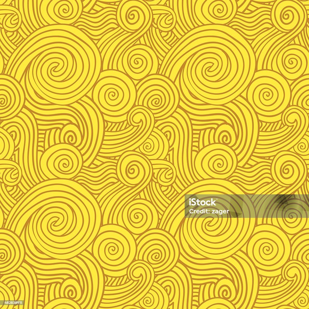 Seamless Yellow Swirls Golden vector pattern decoration with curly waves. EPS version 10 with transparency included in download. Abstract stock vector