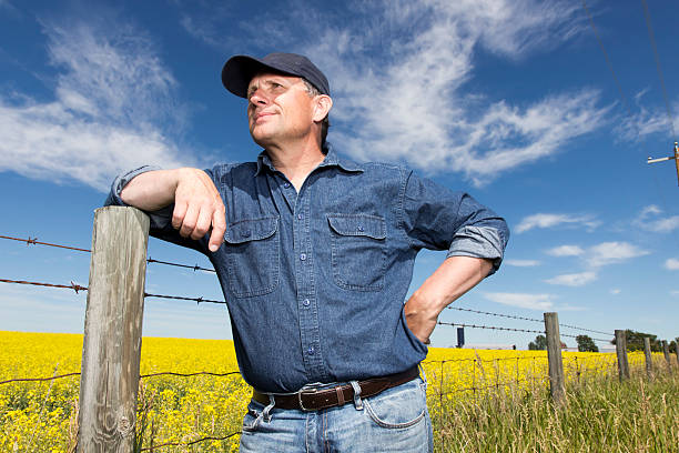 istock Farmer and Canola Field 482839067