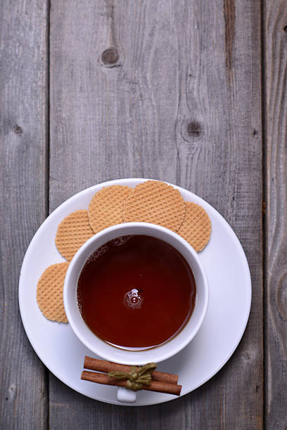 istock Cookies with cinnamon and cup of tea 482841081