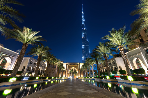 Luxurious hotel in downtown dubai. The area is close to the Burj Khalifa, the highest skyscraper in the world