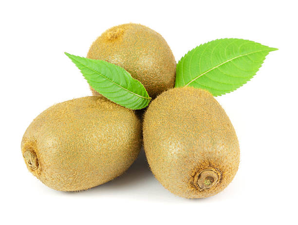 istock Whole kiwi fruits isolated on white background 482844378