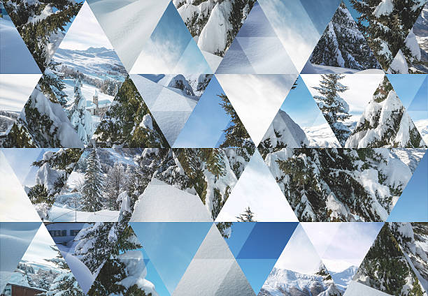 istock Abstract triangle shaped background: Alpine ski resort landscape in Italy 482844506