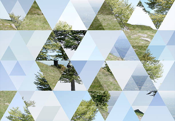 istock Abstract triangle shaped background: Mountain and hill landscape in Alps 482844508