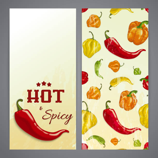 Flayer templates with chili vector art illustration