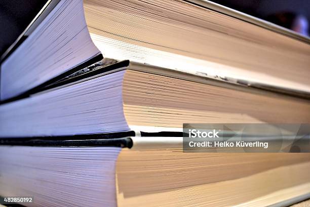 Books On A Table Stock Photo - Download Image Now - 2015, Book, Book Cover