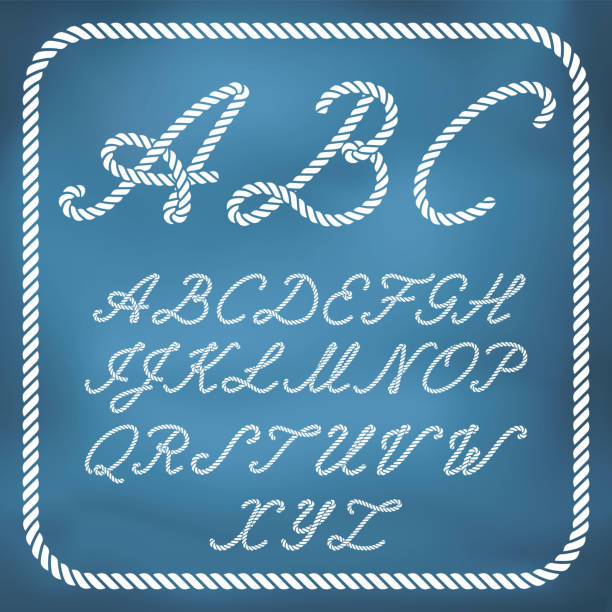 Nautical rope letters vector art illustration