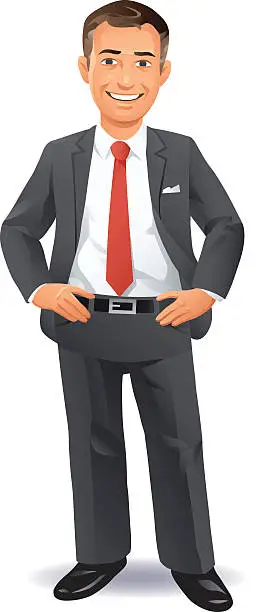 Vector illustration of Pleased Businessman