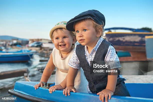 Two Cute Children Stock Photo - Download Image Now - Baby - Human Age, Fashion, 12-17 Months