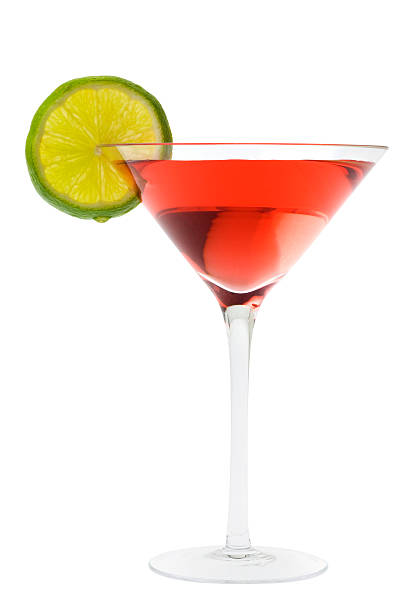 Cosmopolitan cocktail with lime stock photo