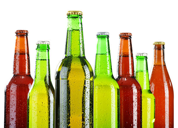 istock Bottles of beer isolated on white background 482852947