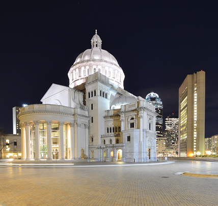 The First Church of Christ, Scientist in Back Bay of Boston, Massachusetts is headquarters of the Christian Science Church.