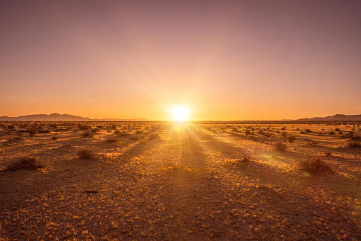 A sunset in the desert of Nevada