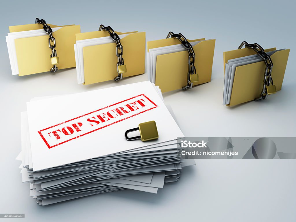 Secret archive and padlock folder Image of top secret  archive and folder, 3d illustration Accessibility Stock Photo