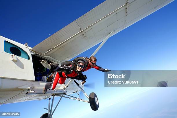 Jump Stock Photo - Download Image Now - Skydiving, Parachuting, Parachute